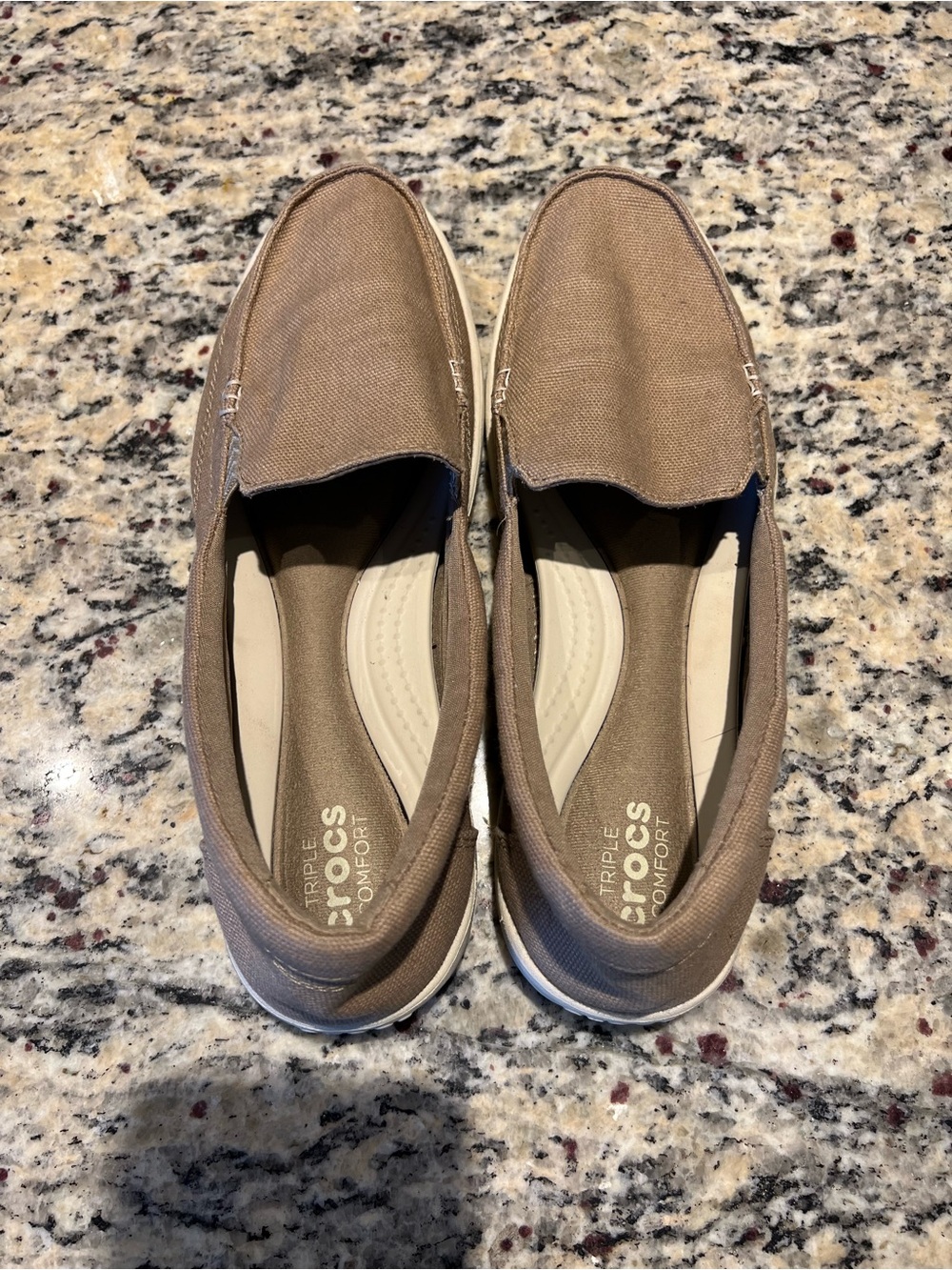 CROCS Men’s/Toddler? Canvas Slip-On Shoes in Tan